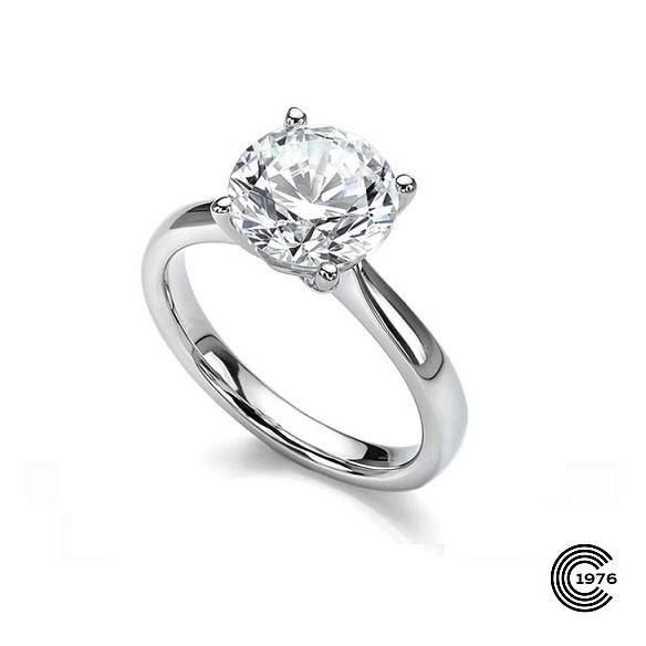 Solitaire en platine serti d'un diamant de 1 carat certifié G.I.A