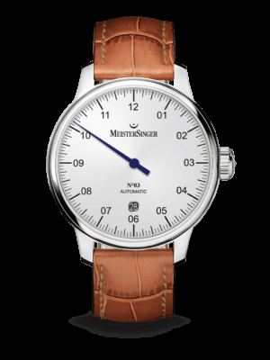 Montre de luxe MeisterSinger N°03 - 40 mm avec date Bracelet cuire